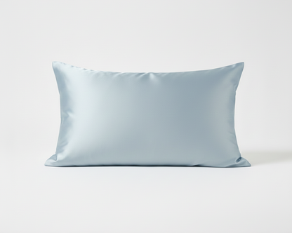 Silk Pillowcase Light Blue front side